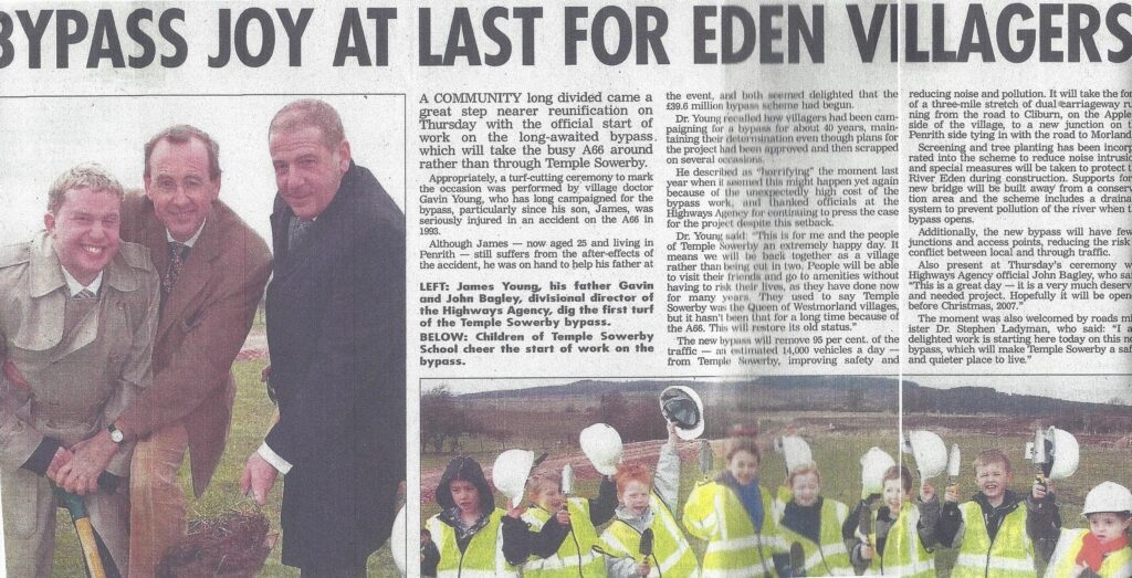 Cumberland & Westmorland Herald article on "Bypass joy at last for Eden villagers"