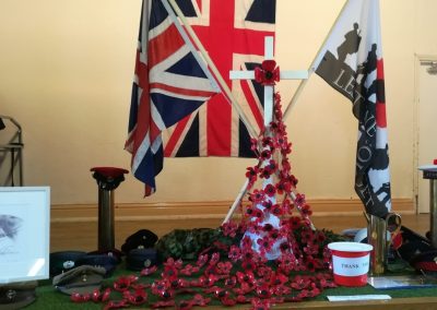 Handmade poppies at St James Church