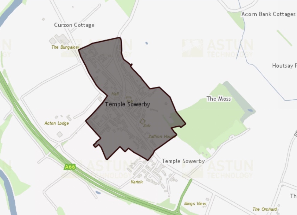 Temple Sowerby map showing The Moss