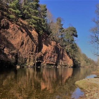 Oglebird Scar also known as Red Rock by the River Eden